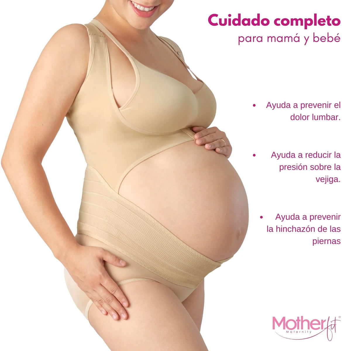 Motherfit Faja soporte maternal con broches de ajuste tela suave para postura de espalda en embarazadas