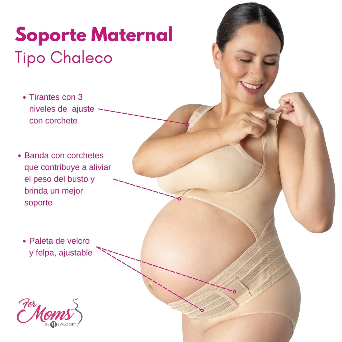 For Moms Faja Para Embarazo Tipo Chaleco Con Soporte Espalda, Fajasymas