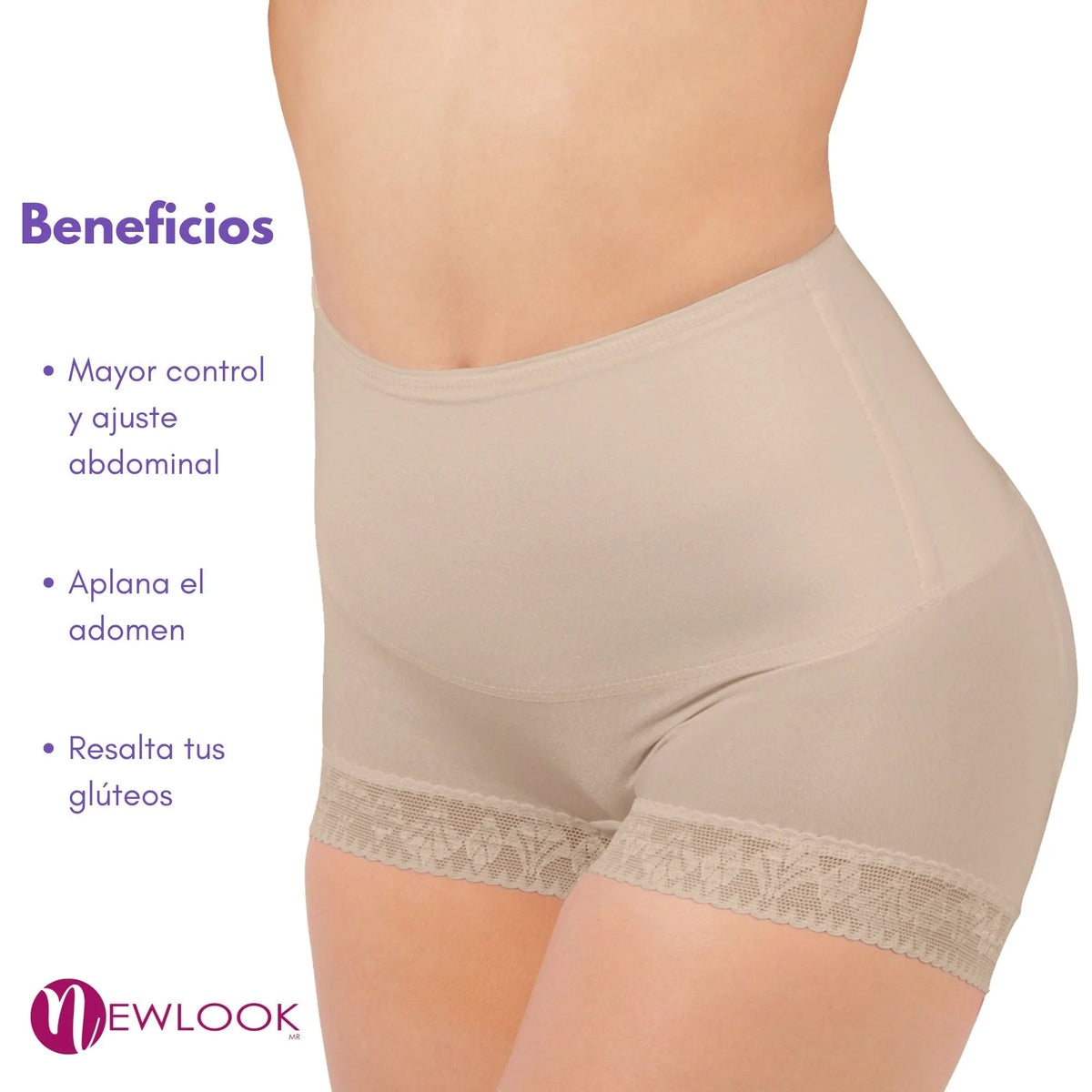 New Look Panty Faja Modeladora De Glúteos Con Banda Elástica Abdominal