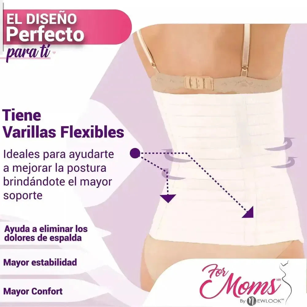 For Moms Faja Envolvente Alta Postparto Y PostCirugia Con Tela Multilineal, Fajasymas