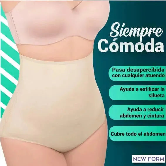 New Form Panty Faja Modeladora De Cintura Alta Con Tela Stretch Negro, Fajasymas