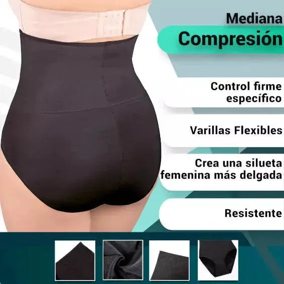 New Form Panty Faja Modeladora De Cintura Alta Con Tela Stretch Negro, Fajasymas