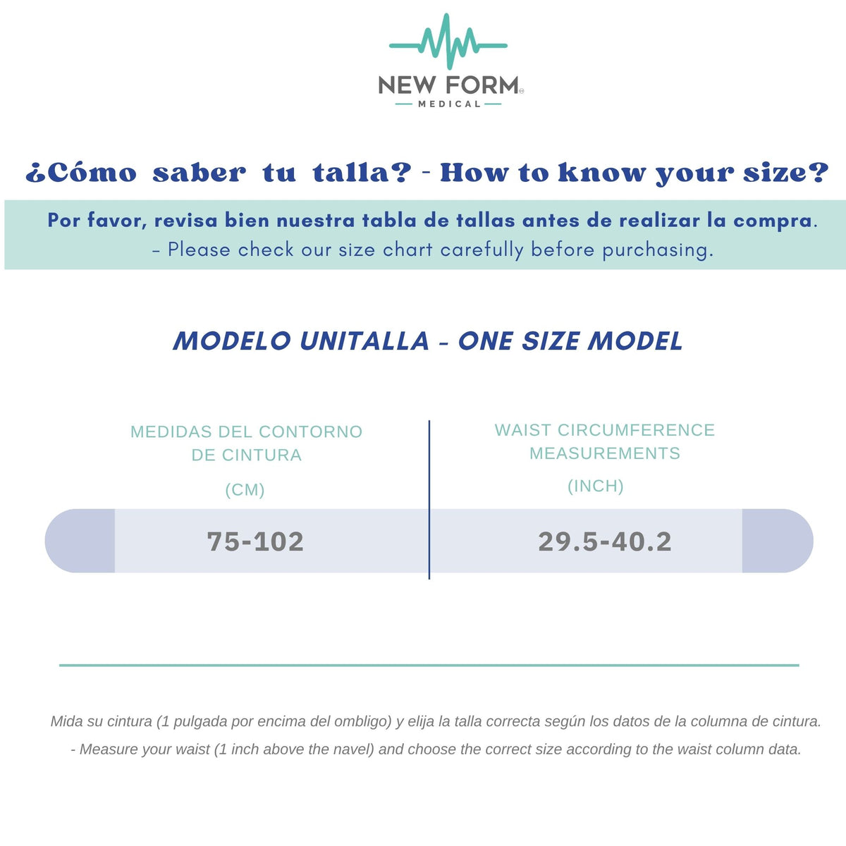 NEW FORM MEDICAL – Faja Post Cirugía Envolvente Unitalla. Modelo 815