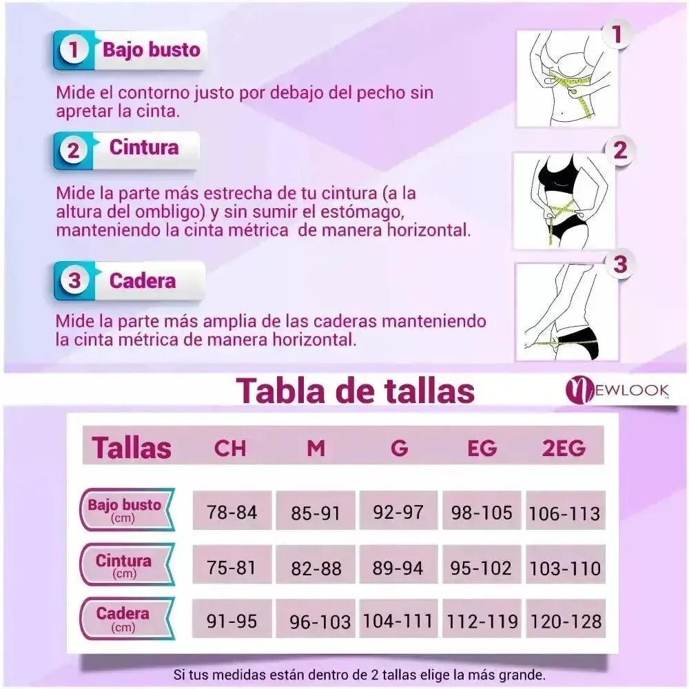 Faja Cinturilla Ultra Control Con Tela Suave y Alta Compresión New Look. Modelo 903 - Fajasymas