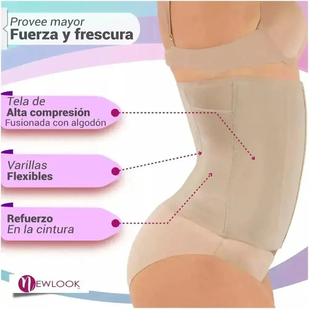 Faja Cinturilla Ultra Control Con Tela Suave y Alta Compresión New Look. Modelo 903 - Fajasymas