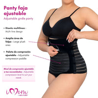 Faja Post Parto Alta Color Nude y Negro . New Form Imom - Fajasymas