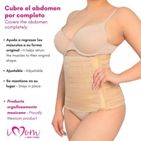 Faja Post Parto Alta Color Nude y Negro . New Form Imom - Fajasymas