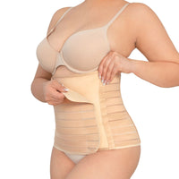 Faja Post Parto Alta Color Nude y Negro . New Form Imom - Fajasymas