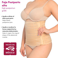 Faja Post Parto Alta Color Nude y Negro . New Form Imom. Modelo 1108 - Fajasymas