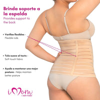 Faja Post Parto Alta Color Nude y Negro . New Form Imom. Modelo 1108 - Fajasymas