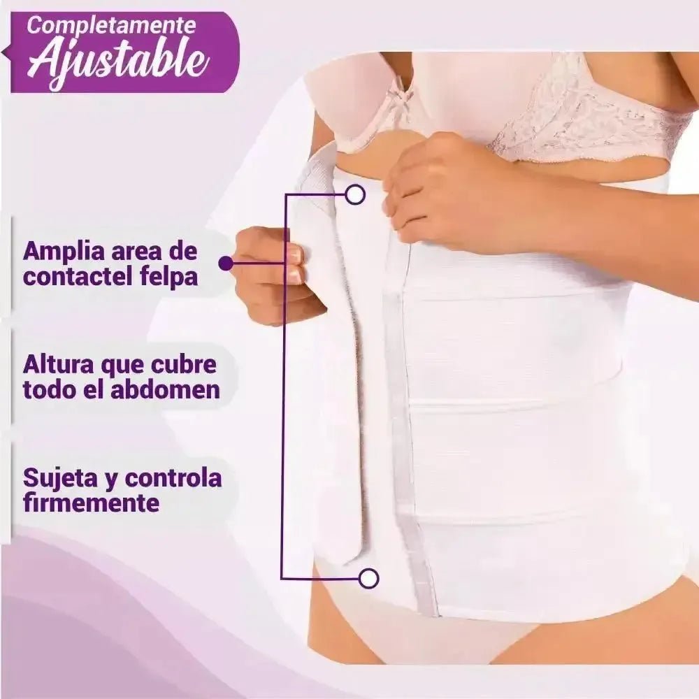 Faja Postparto Alta y Postcirugía 4B Con Tela De Alta Compresión Color Blanco. Modelo 577 - Fajasymas
