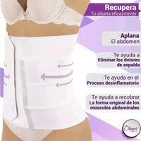 Faja Postparto Alta y Postcirugía 4B Con Tela De Alta Compresión Color Blanco. Modelo 577 - Fajasymas