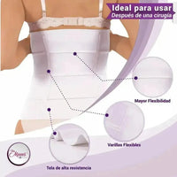 Faja Postparto Alta y Postcirugía 4B Con Tela De Alta Compresión Color Blanco. Modelo 577 - Fajasymas
