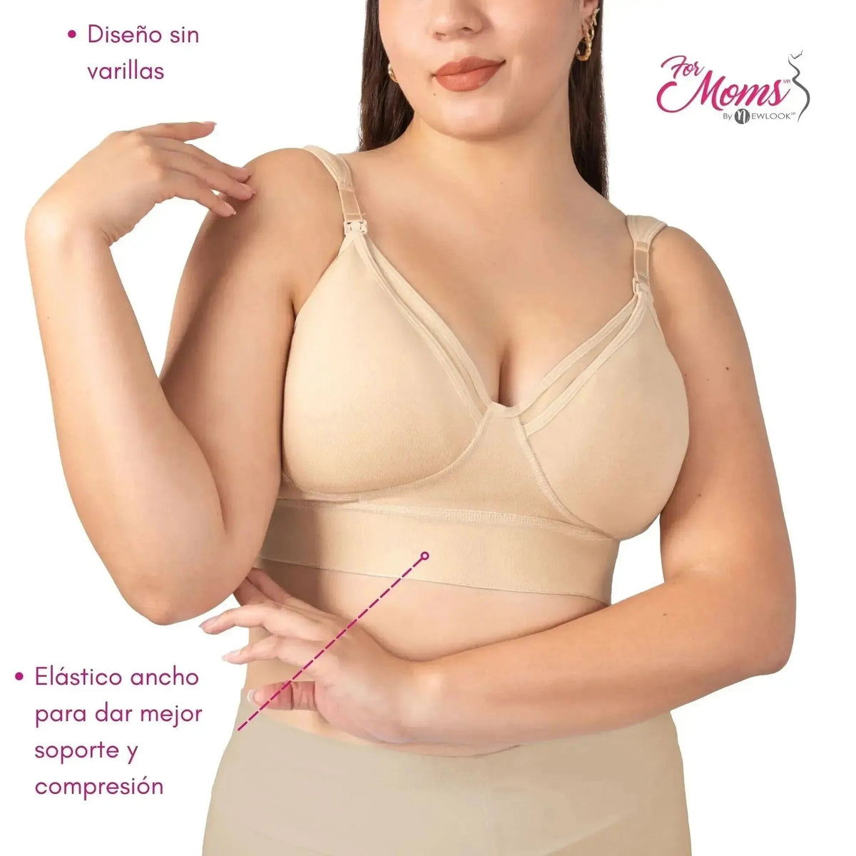 FOR MOMS - Bra de Lactancia con Refuerzo en la Espalda Sin Varilla - Fajasymas