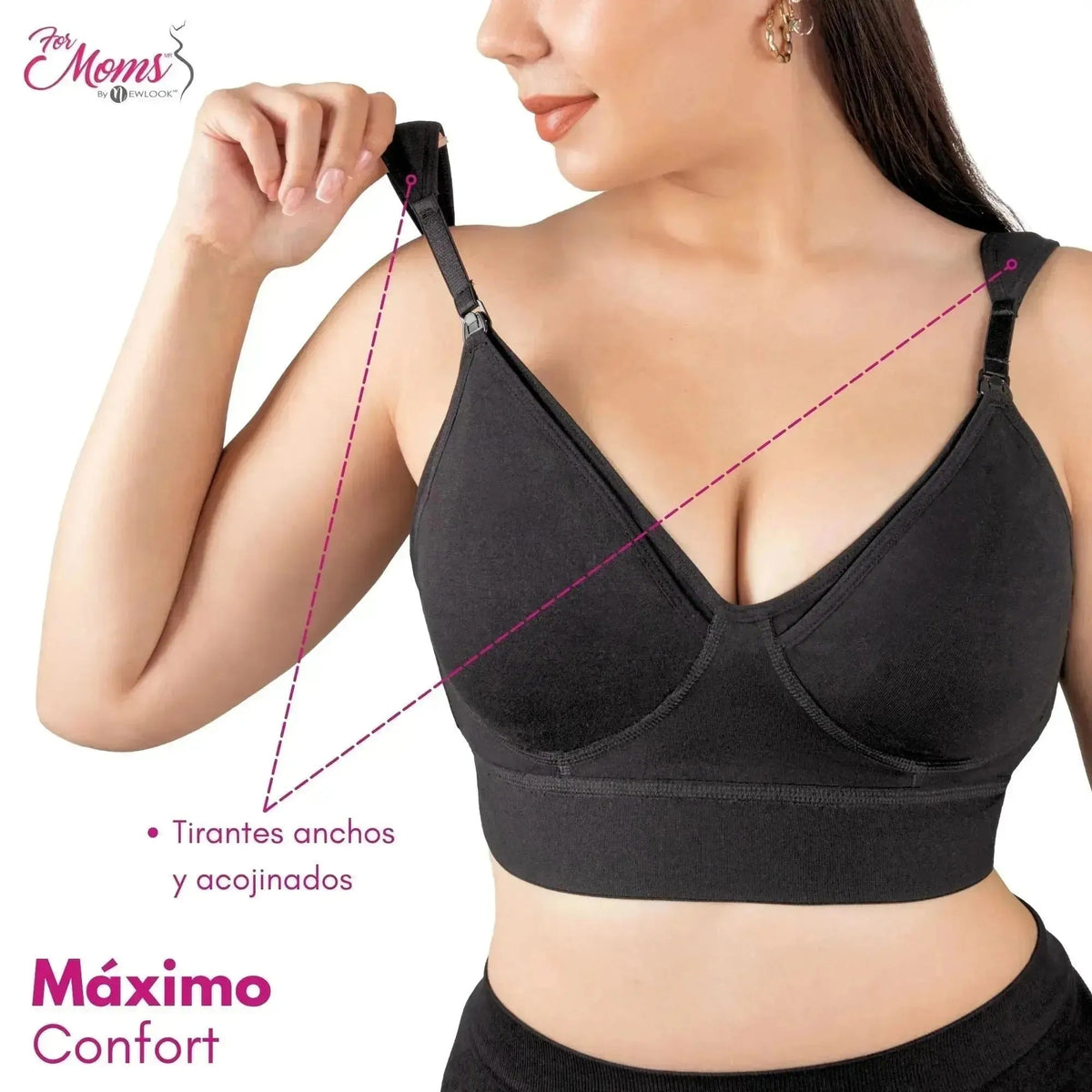 FOR MOMS - Bra de Lactancia con Refuerzo en la Espalda Sin Varilla - Fajasymas