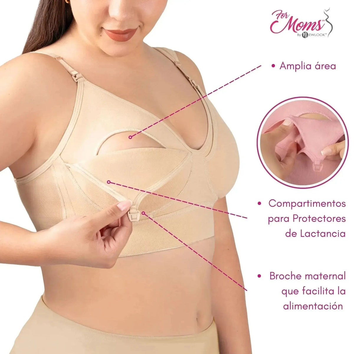 FOR MOMS - Bra de Lactancia con Refuerzo en la Espalda Sin Varilla - Fajasymas