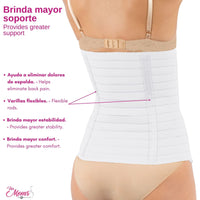 FOR MOMS - Faja Envolvente Alta Postparto Y PostCirugia Con Tela Multilineal Color Blanco. Modelo 579 - Fajasymas