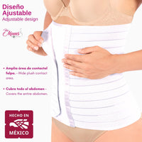 FOR MOMS - Faja Envolvente Alta Postparto Y PostCirugia Con Tela Multilineal Color Blanco. Modelo 579 - Fajasymas