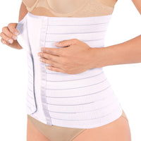 FOR MOMS - Faja Envolvente Alta Postparto Y PostCirugia Con Tela Multilineal Color Blanco. Modelo 579 - Fajasymas