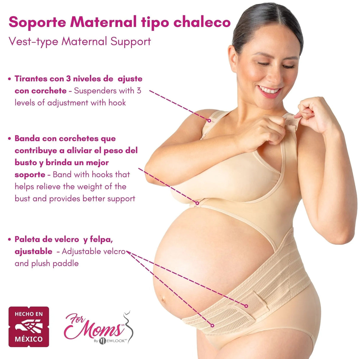 For Moms Faja Para Embarazo Tipo Chaleco Con Soporte Espalda - Fajasymas