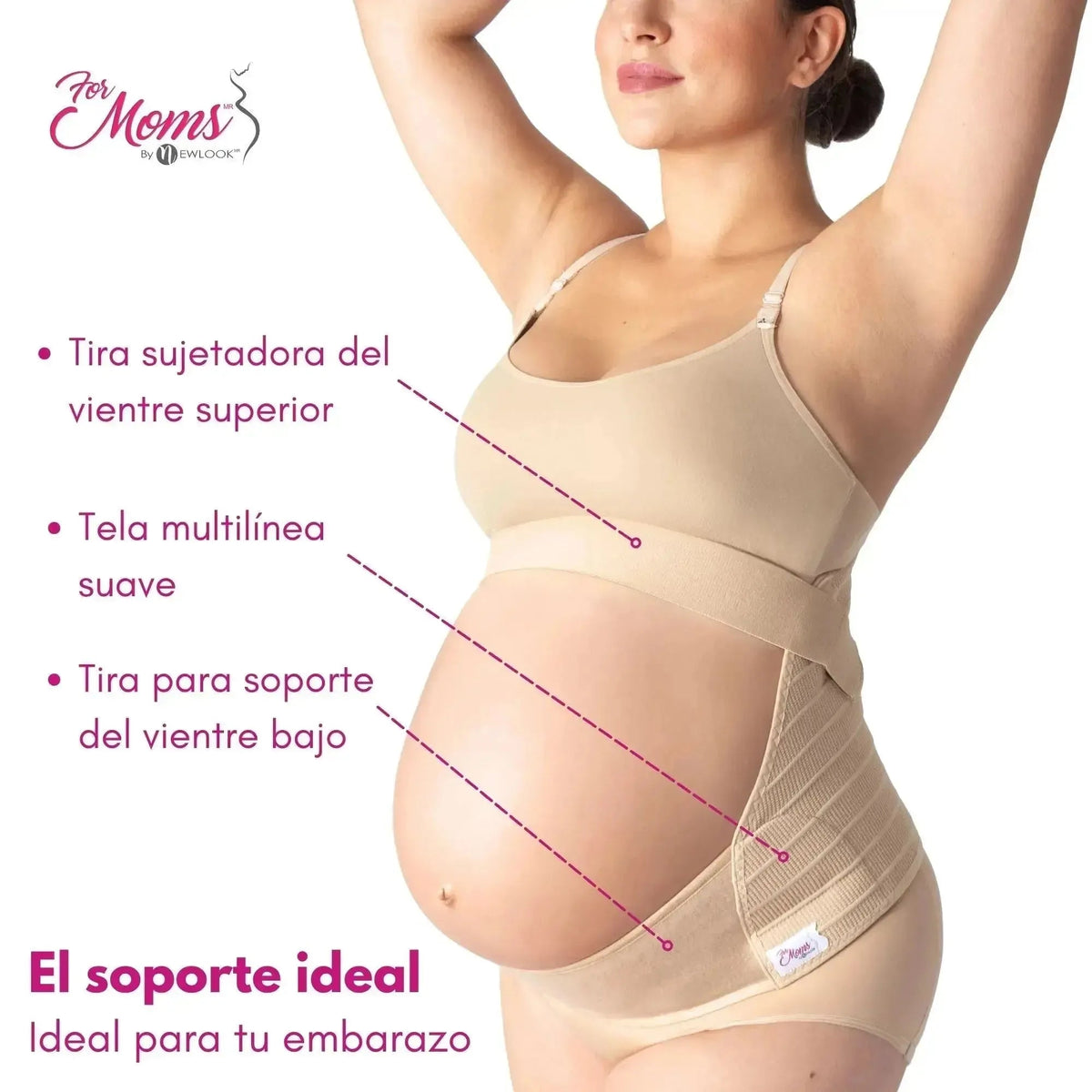 For Moms Fajas Para Embarazadas Soporte Maternal Tela Multilinea Suave - Fajasymas