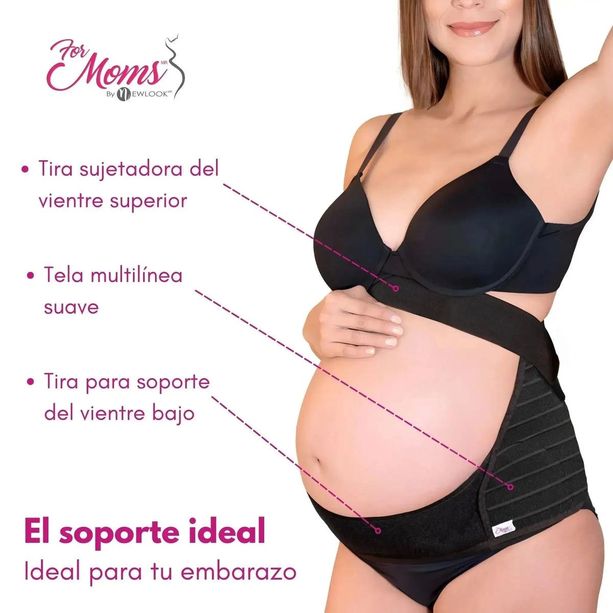 For Moms Fajas Para Embarazadas Soporte Maternal Tela Multilinea Suave - Fajasymas