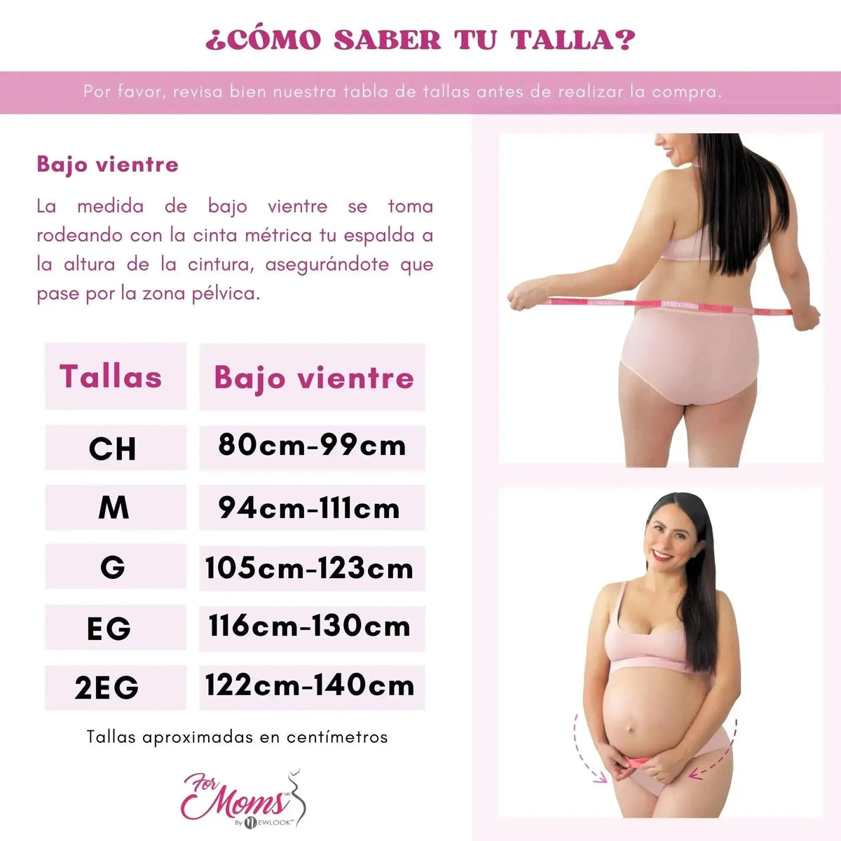 FOR MOMS - Fajas Para Embarazadas Soporte Maternal Tela Multilinea Suave color Blanco. Modelo 586 - Fajasymas