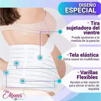 FOR MOMS - Fajas Para Embarazadas Soporte Maternal Tela Multilinea Suave color Blanco. Modelo 586 - Fajasymas