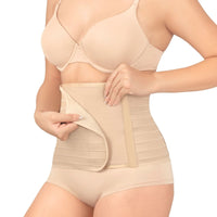 FOR MOMS - Fajas Postparto Envolvente Corta Tela Multilineal Color Nude. Modelo 576 - Fajasymas