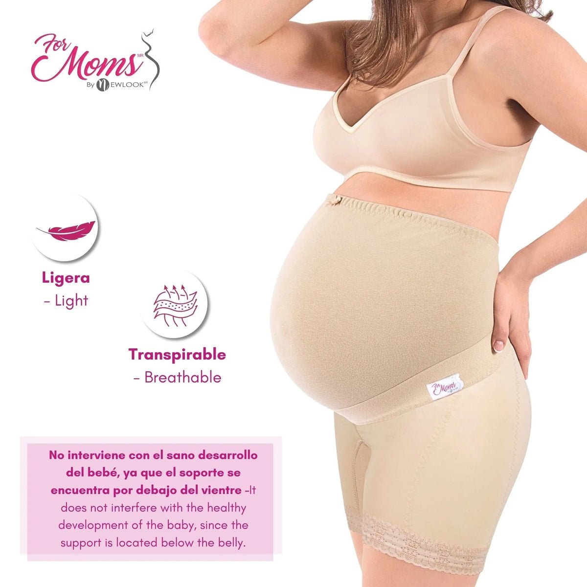 FOR MOMS - Panty Faja Maternal Ajustable Con Algodón Elástico Sobre Vientre. Modelo 583 - Fajasymas