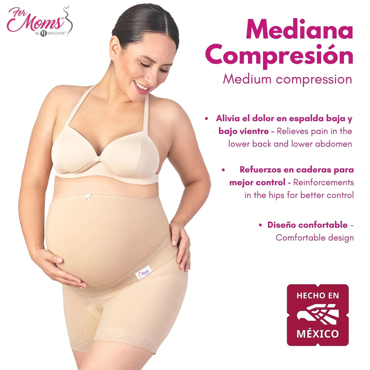 FOR MOMS - Panty Faja Maternal Ajustable Con Algodón Elástico Sobre Vientre. Modelo 583 - Fajasymas