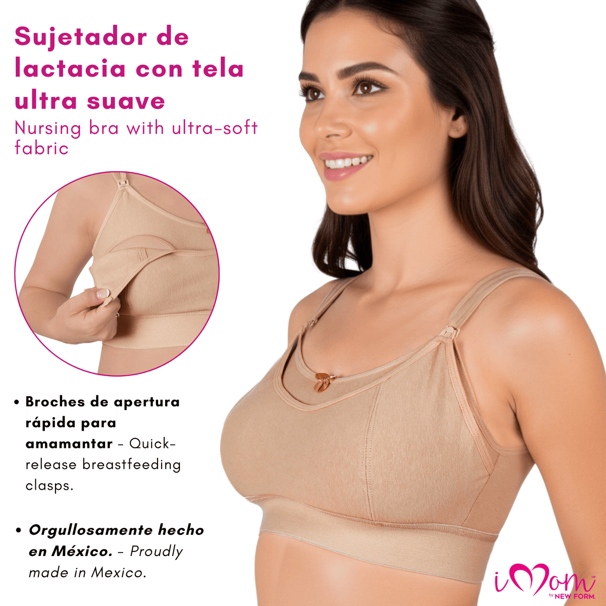 NEW FORM - Bra Maternal De Algodón Suave Con Broches Para La Lactancia. Modelo 9921 - Fajasymas