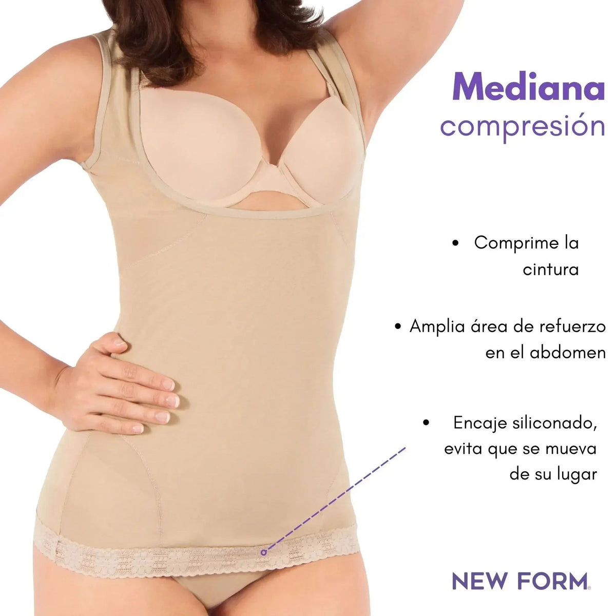 NEW FORM - Faja Camiseta Modeladora Con Tela De Alta Compresión. Modelo 9920 - Fajasymas