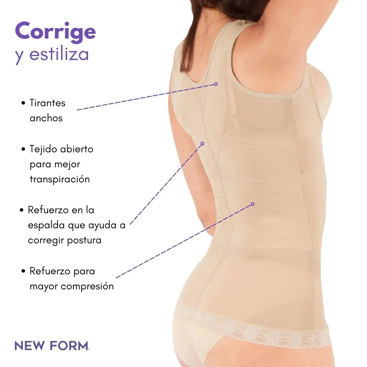 NEW FORM - Faja Camiseta Modeladora Con Tela De Alta Compresión. Modelo 9920 - Fajasymas