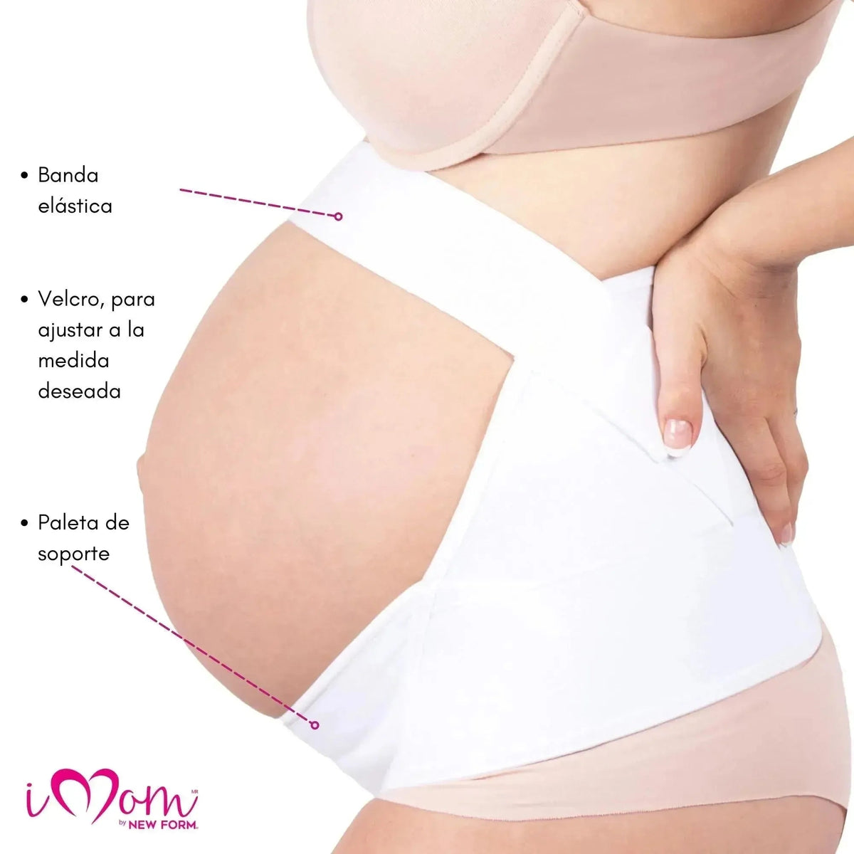 New Form Faja Para Embarazada Soporte Maternal Con Tela Ajustable Color Blanco - Fajasymas