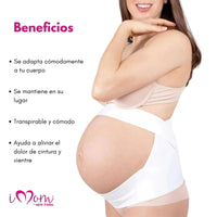 New Form Faja Para Embarazada Soporte Maternal Con Tela Ajustable Color Blanco - Fajasymas