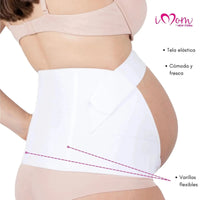 New Form Faja Para Embarazada Soporte Maternal Con Tela Ajustable Color Blanco - Fajasymas
