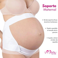 New Form Faja Para Embarazada Soporte Maternal Con Tela Ajustable Color Blanco - Fajasymas