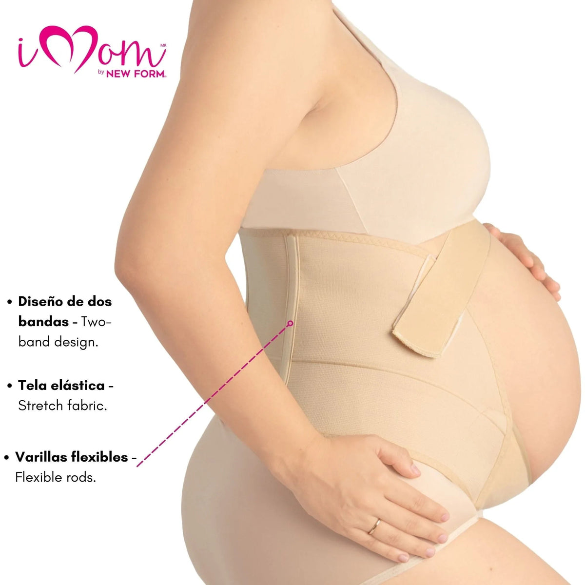 NEW FORM - Faja Para Embarazada Soporte Maternal Con Tela Ajustable Color Nude. Modelo 1002 - Fajasymas