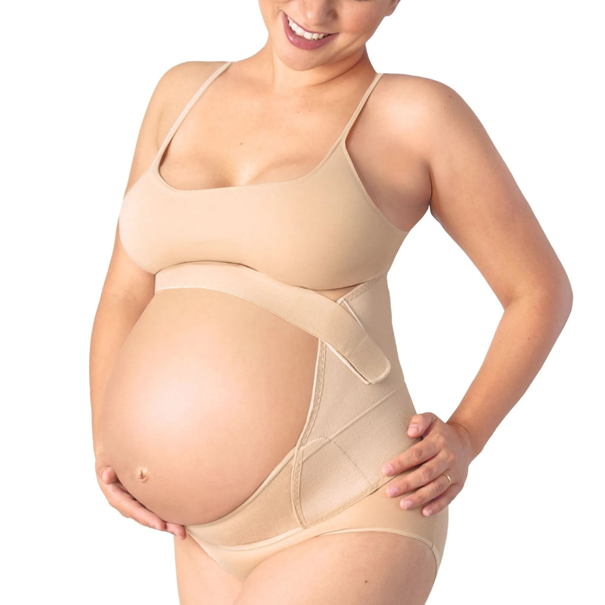 NEW FORM - Faja Para Embarazada Soporte Maternal Con Tela Ajustable Color Nude. Modelo 1002 - Fajasymas