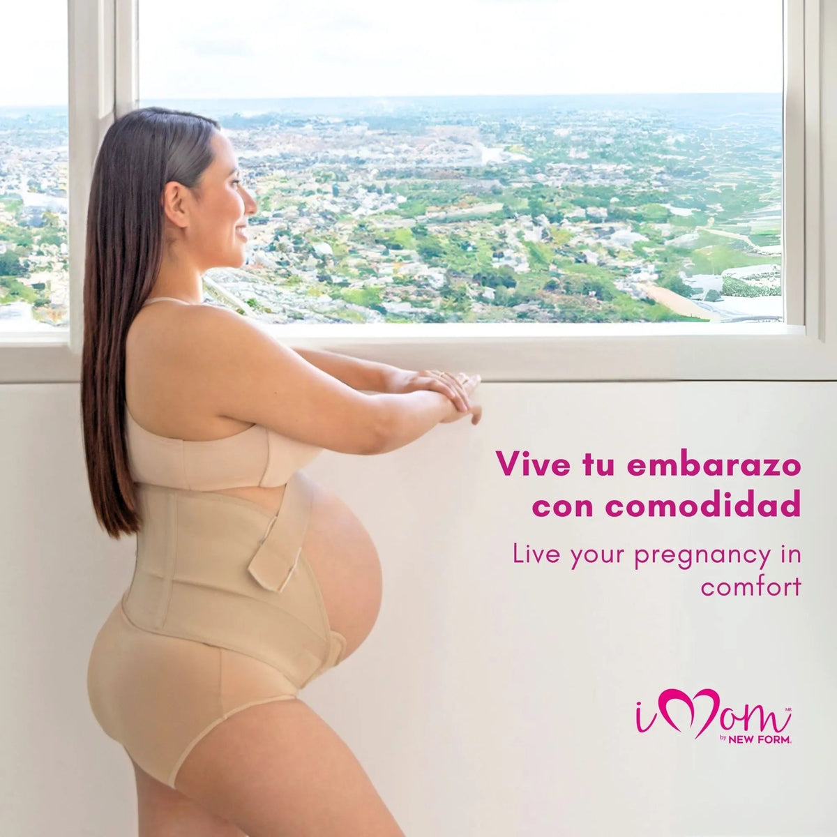 NEW FORM - Faja Para Embarazada Soporte Maternal Con Tela Ajustable Color Nude. Modelo 1002 - Fajasymas