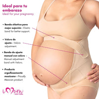 NEW FORM - Faja Para Embarazada Soporte Maternal Con Tela Ajustable Color Nude. Modelo 1002 - Fajasymas