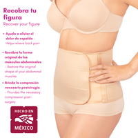 NEW FORM - Faja Postparto Envolvente Corta Con Varillas Flexibles Color Nude. Modelo 1101 - Fajasymas