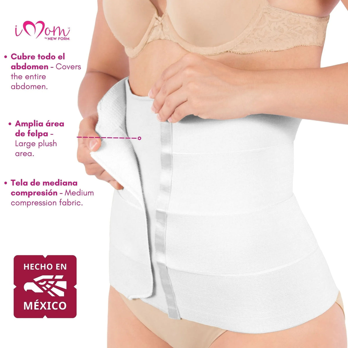 New Form Faja Postparto Y PostCirugia Envolvente Larga Abdomen Completo Color Blanco - Fajasymas