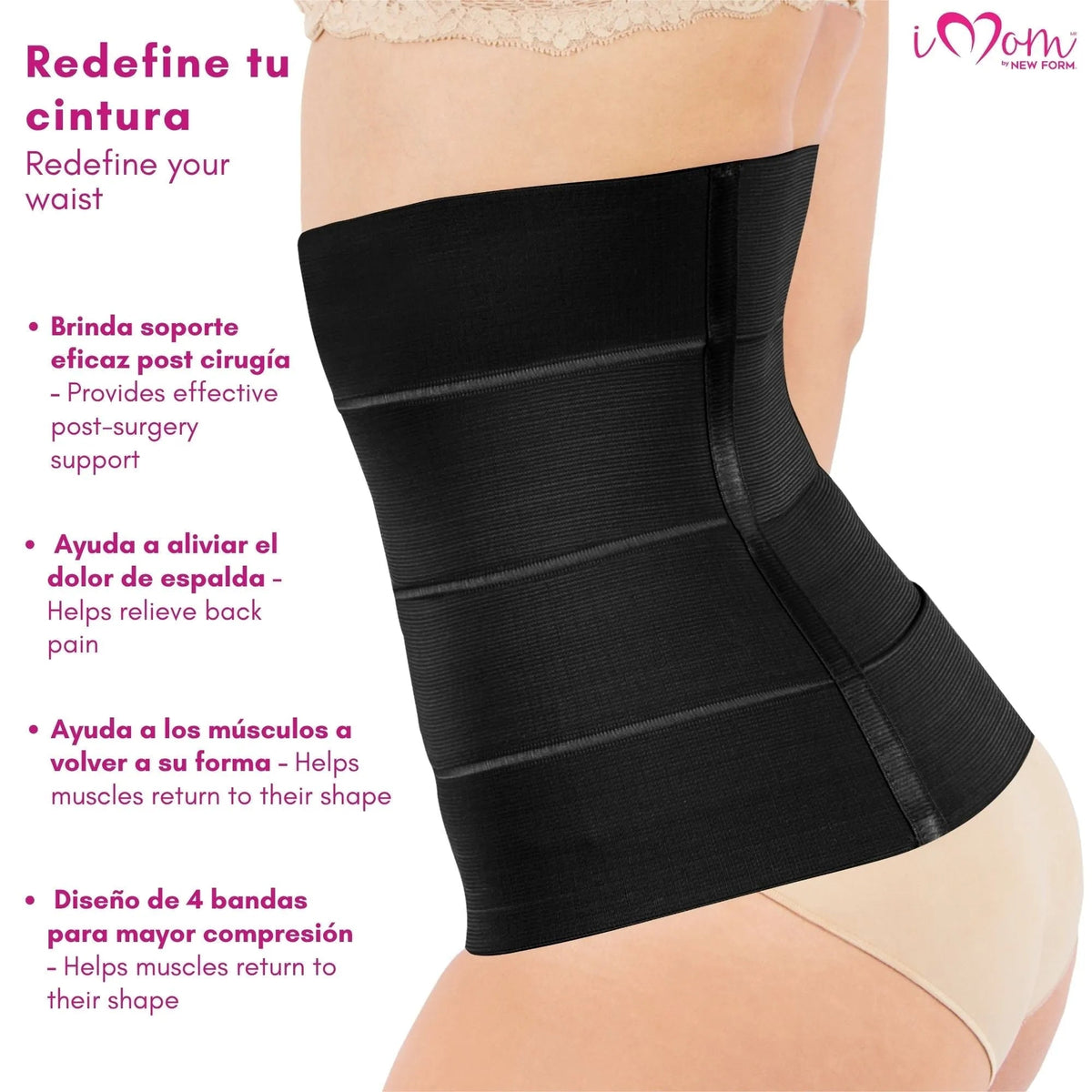 NEW FORM - Faja Postparto Y PostCirugia Envolvente Larga Abdomen Completo. Modelo 1023 - Fajasymas