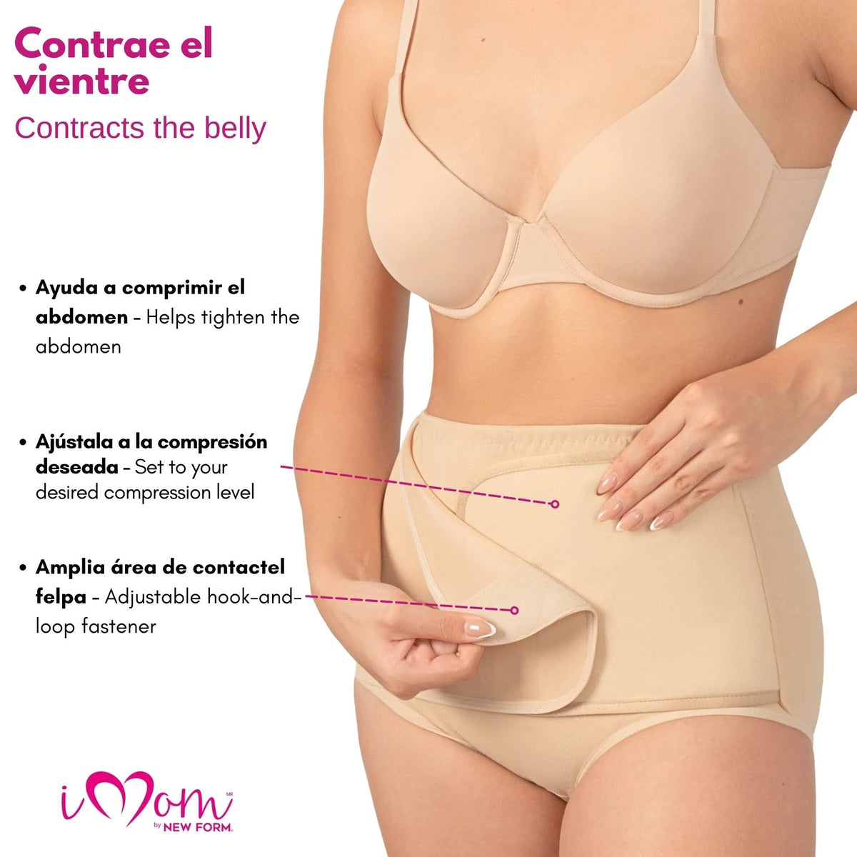 New Form - iMom – Panty Faja Postparto Cesárea Vientre Ajustable - Fajasymas