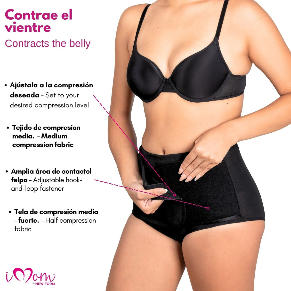 New Form - iMom – Panty Faja Postparto Cesárea Vientre Ajustable - Fajasymas