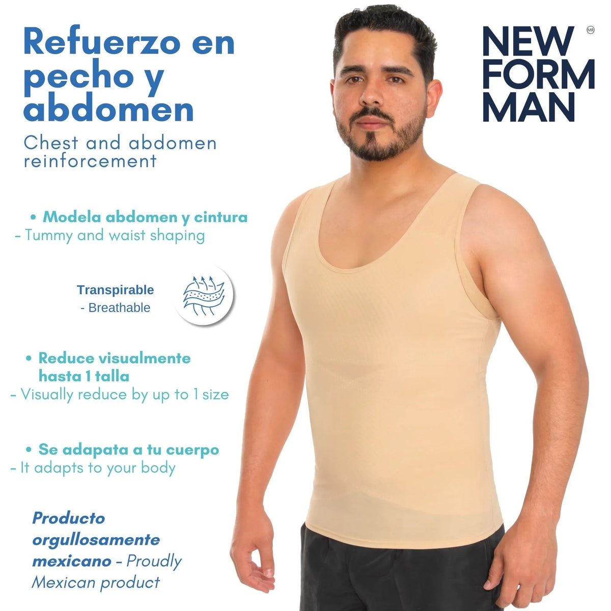 New Form Man – Camiseta Modeladora para Hombre - Fajasymas