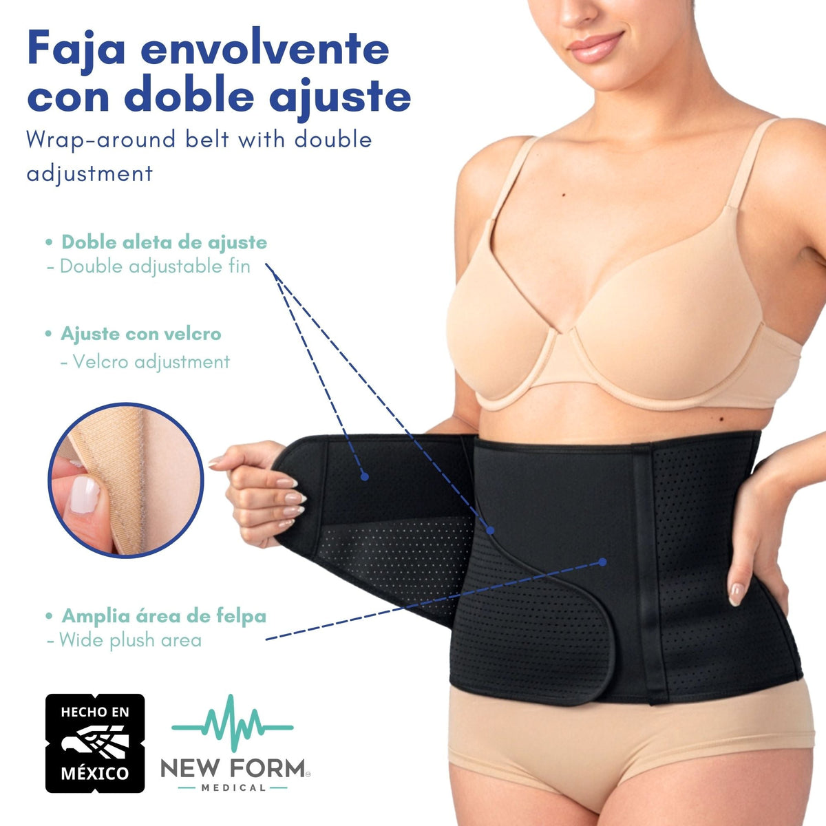 NEW FORM MEDICAL – Faja Ojal Envolvente con Doble Aleta. Modelo 886 - Fajasymas