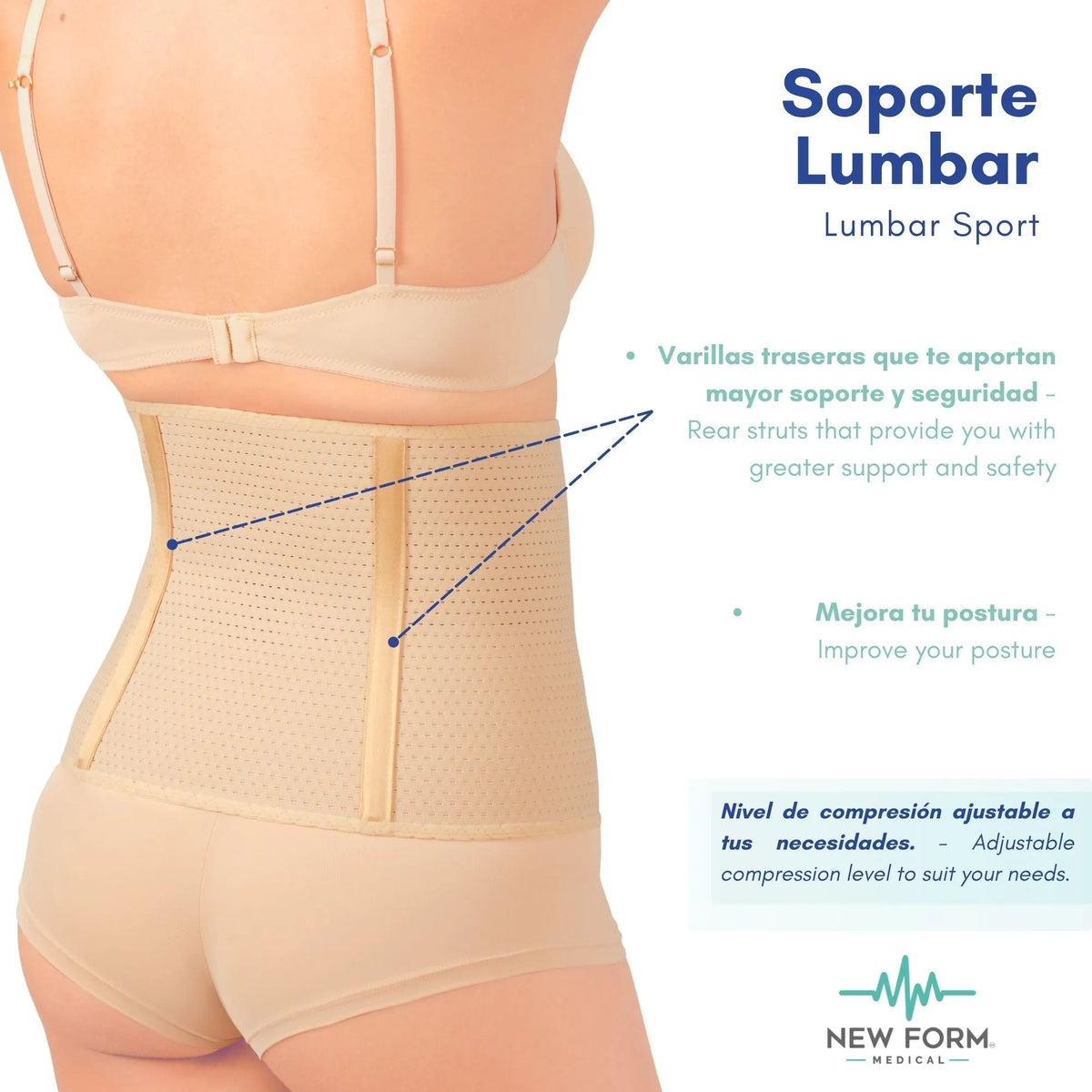 NEW FORM MEDICAL – Faja Ojal Envolvente con Doble Aleta. Modelo 886 - Fajasymas